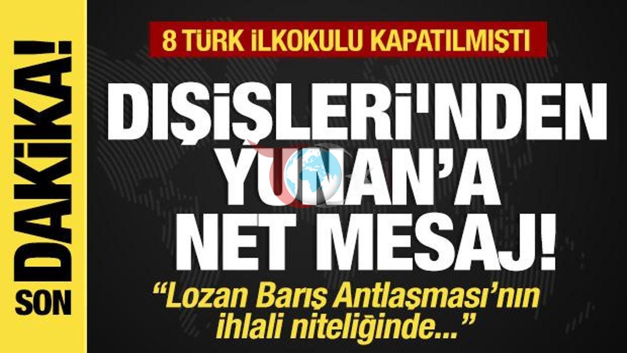 Türkiye'den Yunanistan'ın Batı Trakya Kararına Sert Tepki: 8 Türk Okulu Daha Kapatıldı
