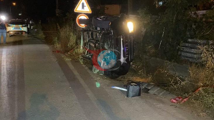 Bursa İnegöl'de Feci Kaza: Takla Atan Otomobil Bahçe Çitlerine Çarparak Durabildi