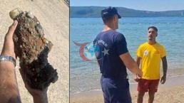 Çanakkale'de plajda patlamamış askeri mühimmat bulundu