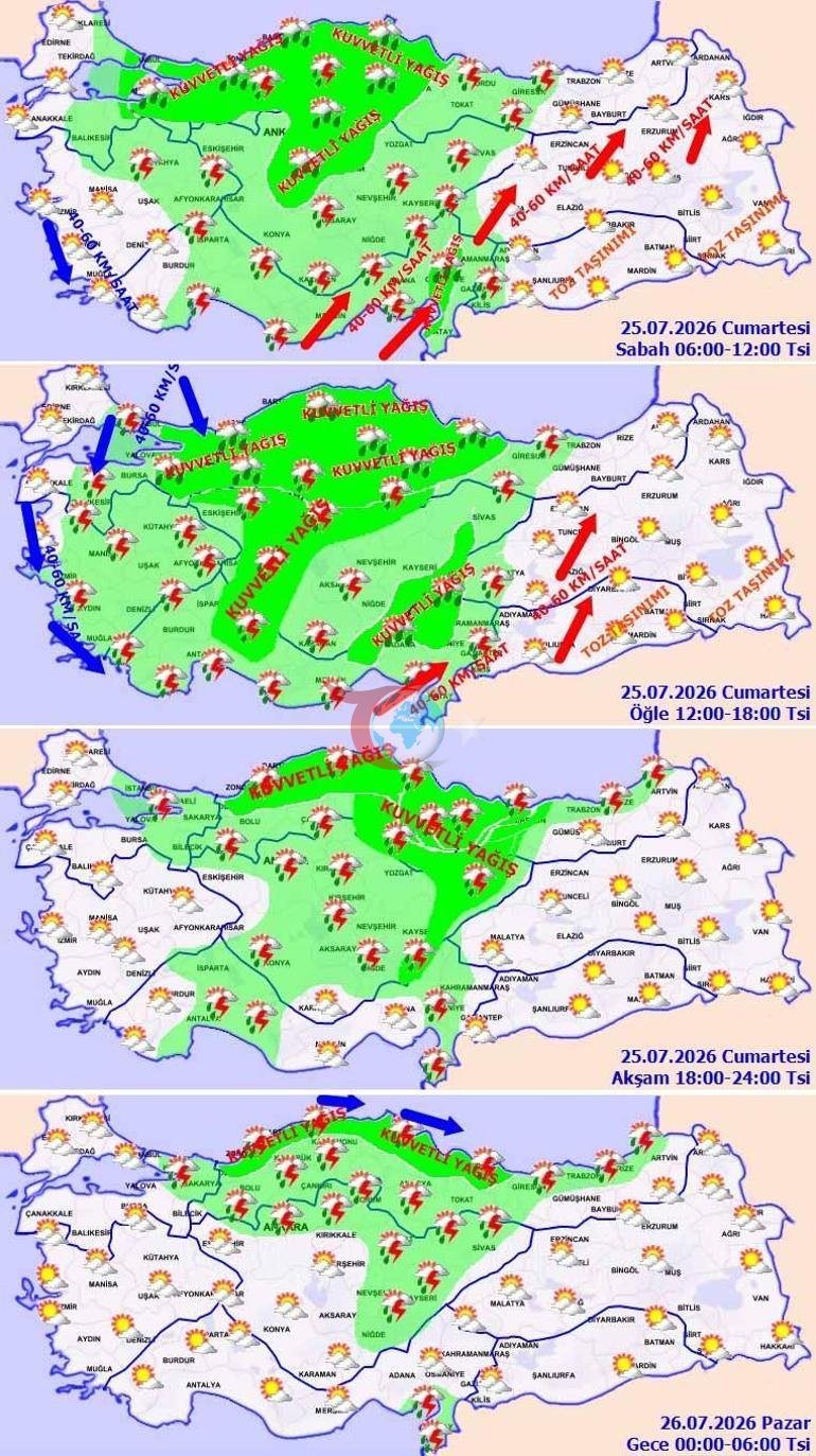 Son dakika... İstanbulda kuvvetli sağanak alarmı 7 ilçe için risk uyarısı