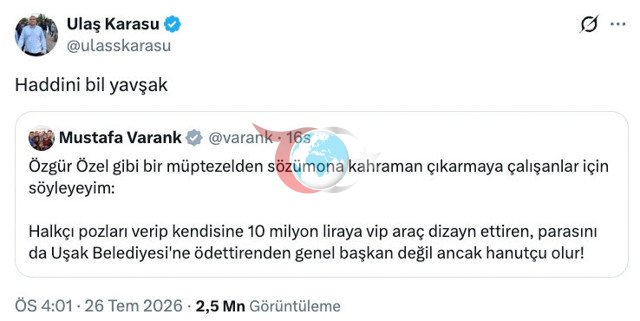 Mustafa Varank'ın Özgür Özel eleştirisine çok ağır yanıt: Haddini bil yavşak - Resim: 0