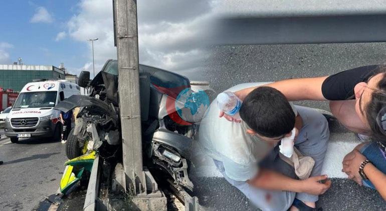 Küçükchekmece E-5 da dahshatli voqea sodir bo'ldi Bolalarni olib ketayotgan avtomobil to'siqlarga qulab tushdi: 12 kishi yaralandi.