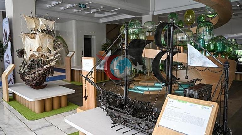 Atık malzemeler sanat eserine dönüştü Atığın hikayesi sergisi ziyarete açıldı