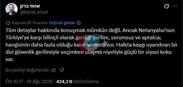 Ehud Barak'ฤฑn ilgili gรถnderisi