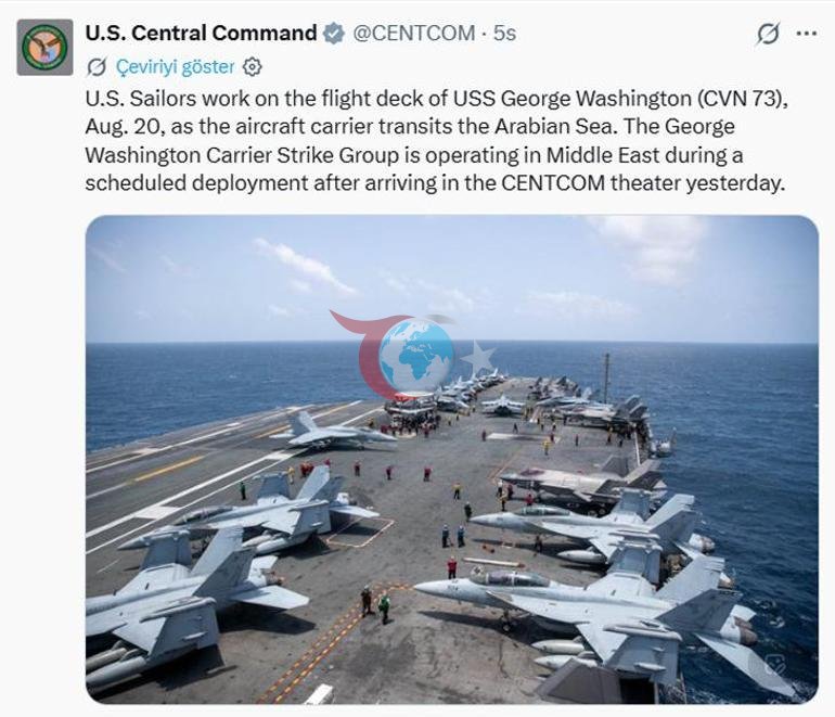 АКШдан Жакынкы Чыгышка жаңы учак конуучу кеме | USS Джордж Вашингтон кызматка киришти