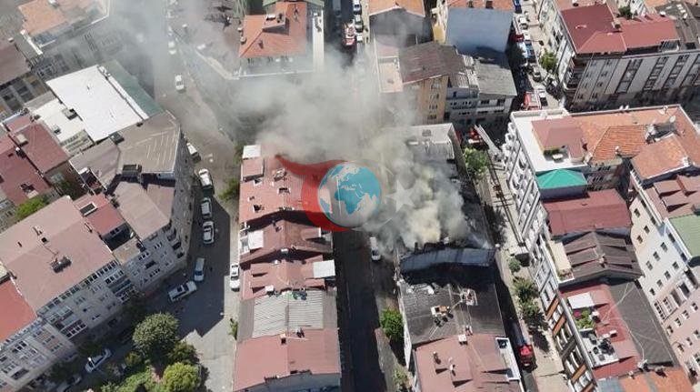 Gaziosmanpaşada çatı yangını Alevler yan binalara sıçradı; 1 ölü