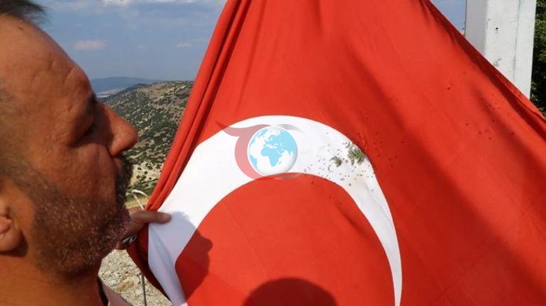 Burdur’da Türk bayrağına silahlı saldırı Av tüfeğiyle ateş açıldı