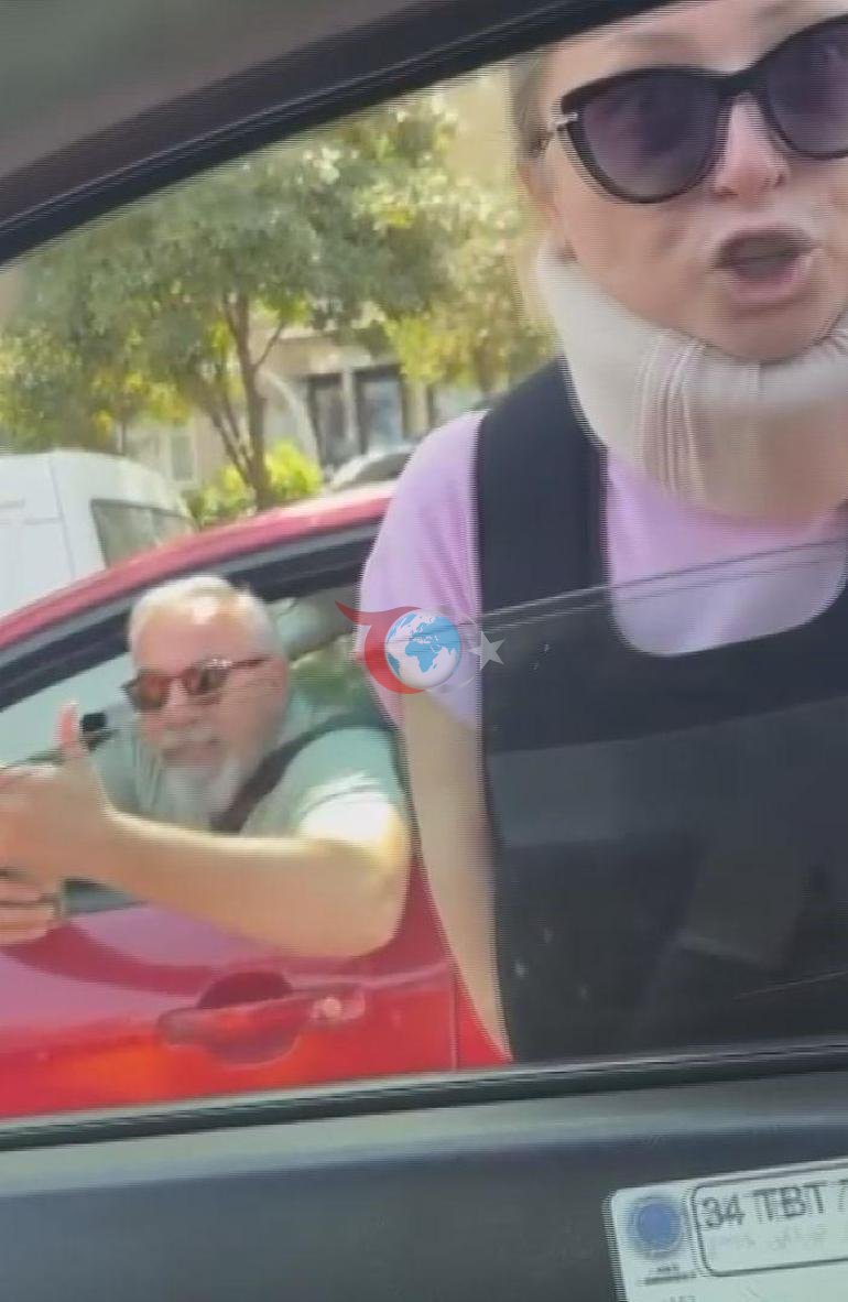 Bakırköydə yol döyüşü Taksinin qarşısını kəsdilər, qadın vasitəyə hücum etdi