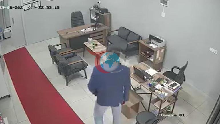Təmir sexinə girdi, gözləri masanın üstündəki telefona ilişdi. Oğurluq anı kamerada