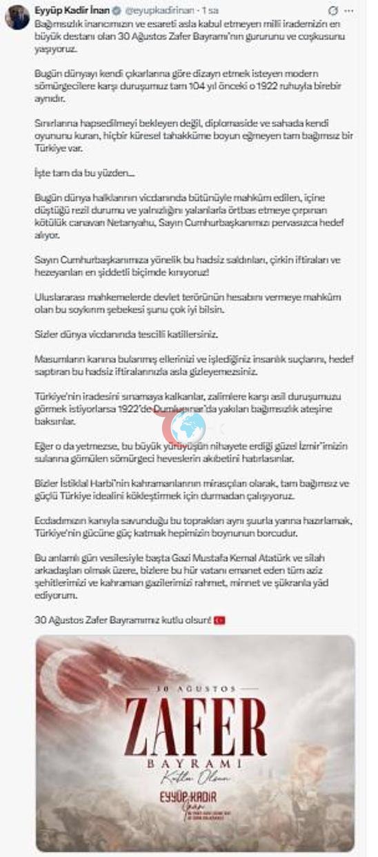 AK Parti’li İnandan İsrail Başbakanı Netanyahuya tepki