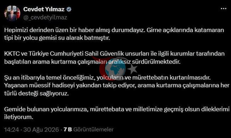 Vitse-Prezident Yılmaz: Əsas prioritetimiz sərnişinlərin və ekipajın xilas edilməsidir