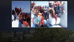 Girne'de dehşet anları! Alabora olan gemiden görüntüler: Batıyoruz, her şey gitti