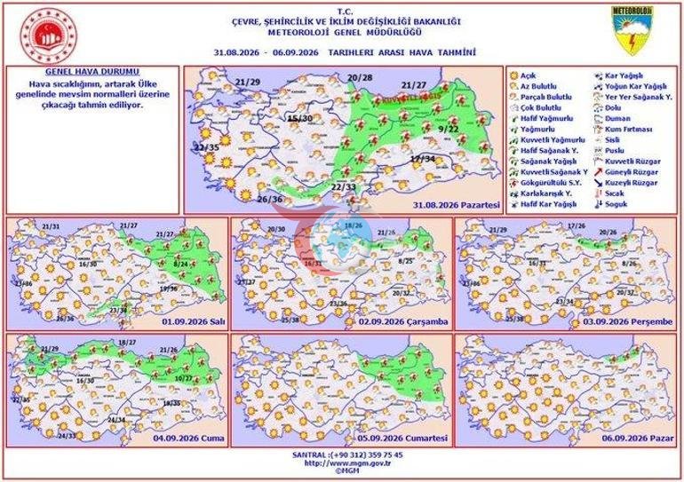 Ыстамбұлда ауа-райы қайта өзгеріп жатыр AKOM күннен-күнге жариялады: Температура 31 градусқа жетеді