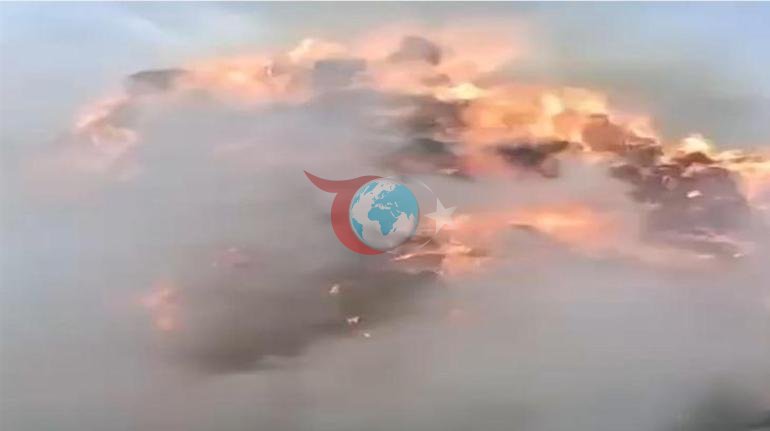 Эрзурумдағы 3 ауданда найзағай жарылып, өрт шықты