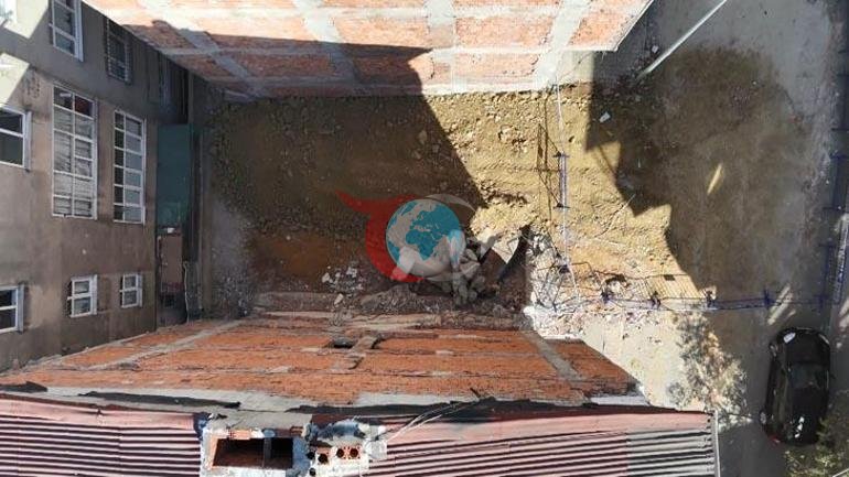 İstanbulda temelinde kayma olan 4 katlı bina tahliye edildi