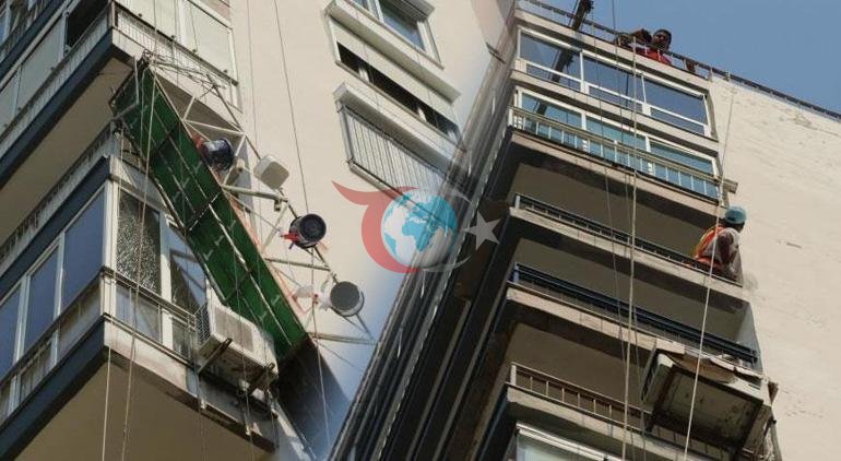 15 katlı binada can pazarı 2 işçi ölümden döndü
