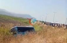 Halk otobüsü tarlaya uçtu: 1 yaralı