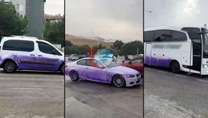 TIR-dan töküldü, yağışa reaksiya verdi Vasitələr bənövşəyi rəngə boyandı, araşdırma başladıldı. Avtomobillər bənövşəyi rəngə boyandı, araşdırma başladıldı