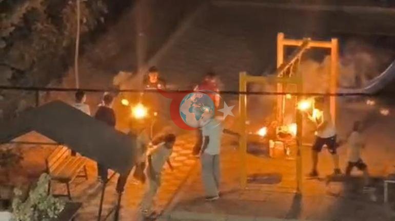 Uşaq meydançasında qorxulu sataşma Yanan çubuqlarla terror yaydılar: 3 uşaq sinifdə 