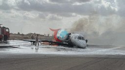 Libya'da özel uçak iniş sırasında pistten çıktı
