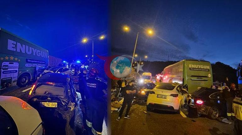 İstanbul-İzmir Otoyolunda zincirleme kaza 11 kişi yaralandı