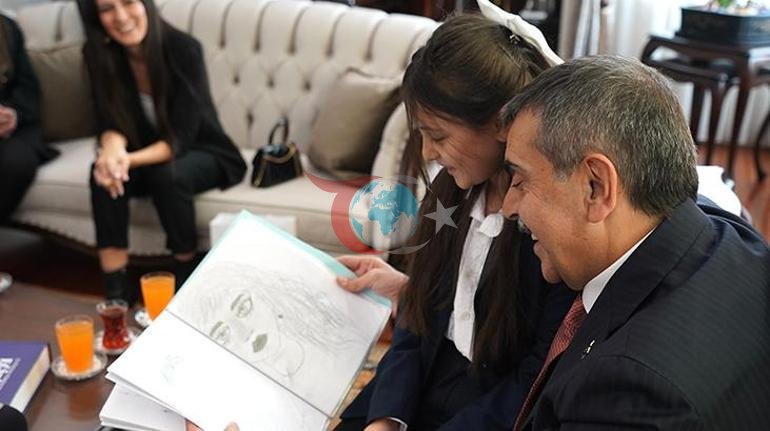 Bakan Tekin, Cumhurbaşkanı Erdoğan ile şarkı söyleyen öğrencileri kabul etti