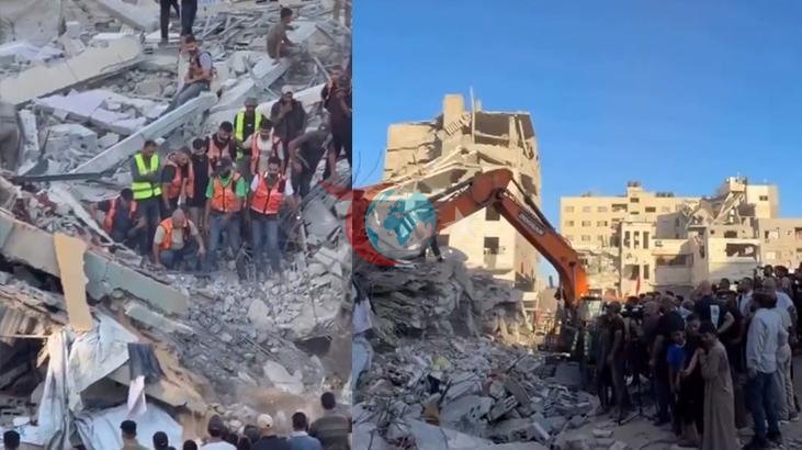 Gazze'de Facia: İsrail Saldırılarında Hasar Gören 6 Katlı Bina Çöktü! Çok Sayıda Ölü ve Yaralı Var