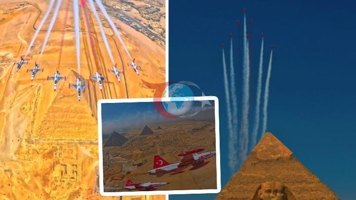 Türk Yıldızları Mısır Piramitleri Üzerinde: Gökyüzünde Ay-Yıldızlı Gösteri