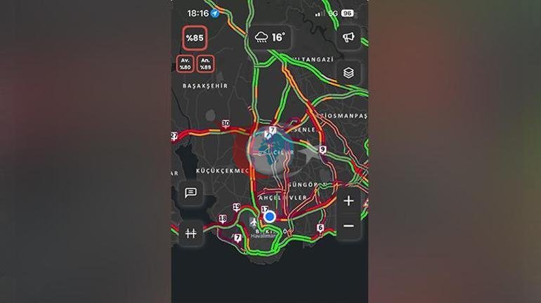 İstanbulda iş çıkışı trafik yoğunluğu yüzde 85e çıktı