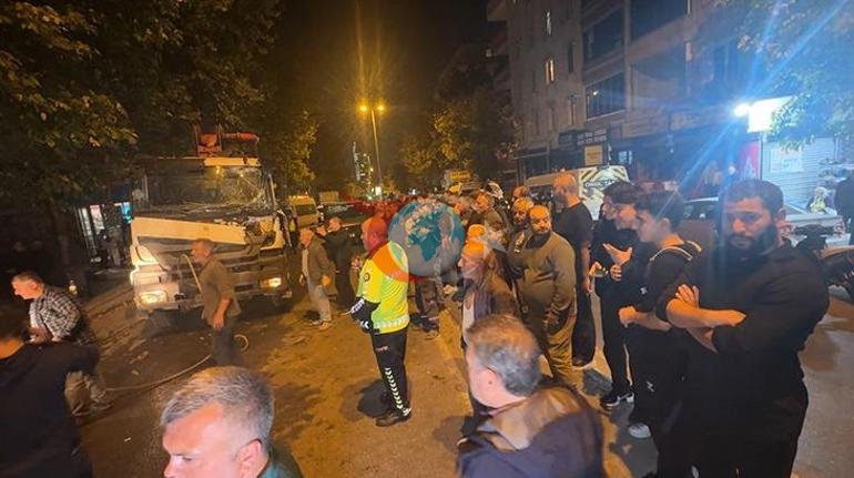 Avcılarda dehşet anları: Yokuşta kayan beton pompası 7 aracı hurdaya çevirdi