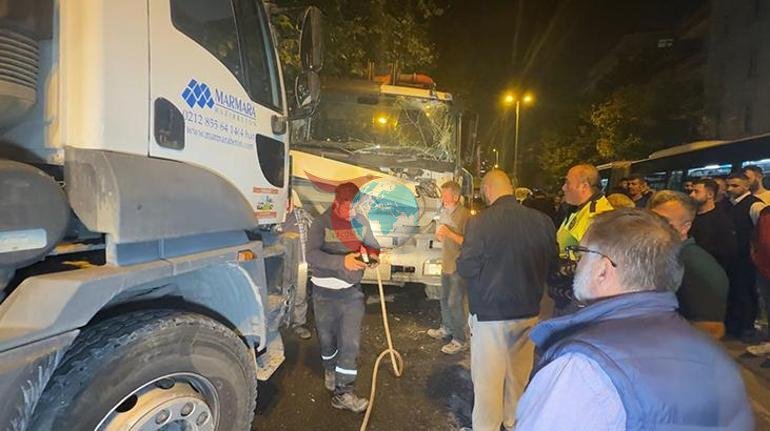 Avcılarda dehşet anları: Yokuşta kayan beton pompası 7 aracı hurdaya çevirdi