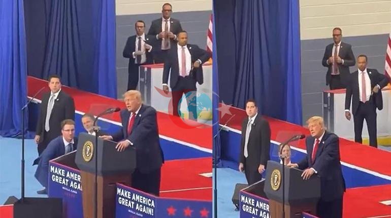Gizli Servis aniden harekete geçti Trumpın mitinginde esrarengiz anlar: Suikast alarmı mı