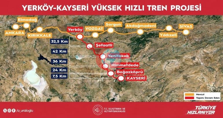 Bakan Uraloğlu: Ankara-Kayseri seyahat süresini 1 saat 45 dakikaya düşüreceğiz