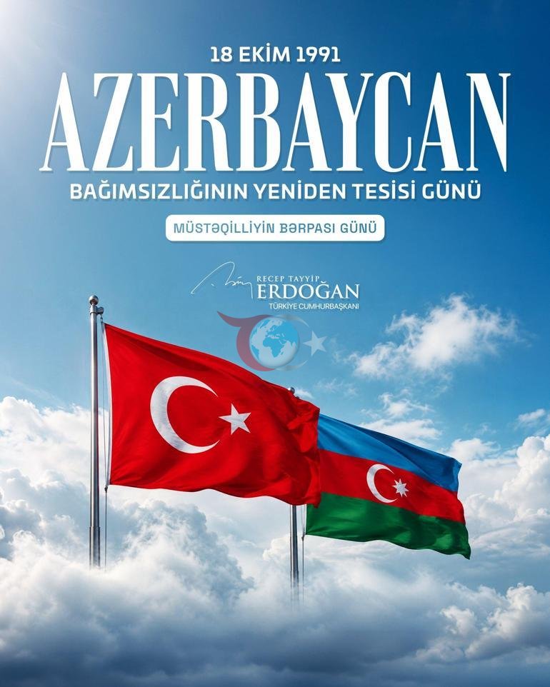 Cumhurbaşkanı Erdoğan’dan Azerbaycan’ın Bağımsızlık Günü mesajı