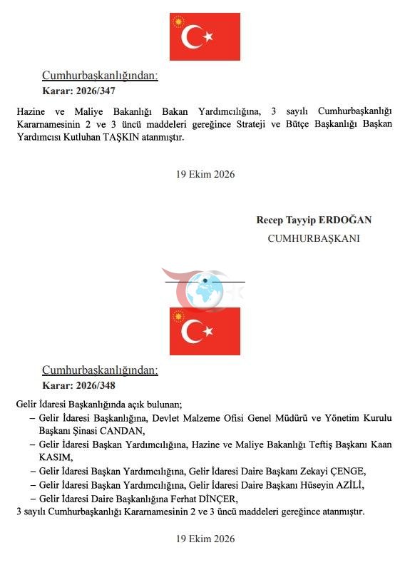 Cumhurbaşkanı Erdoğan'ın imzasıyla Hazine ve Maliye Bakanlığı ile Gelir İdaresi Başkanlığına yeni atamalar yapıldı - görsel 2