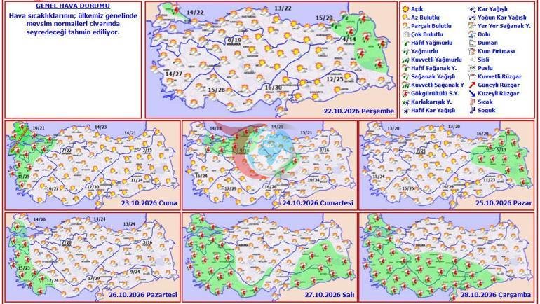 Son dakikaโฆ. Meteoroloji haritayฤฑ gรผncelledi Yarฤฑn akลama dikkat: ฤฐstanbul dahil kritik uyarฤฑ
