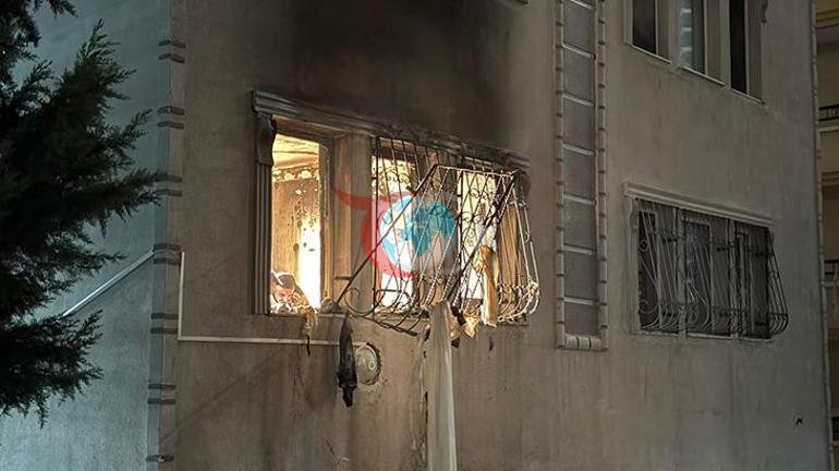 Ankara Çankayada korkutan doğalgaz patlaması Ev bir anda alevlere teslim oldu