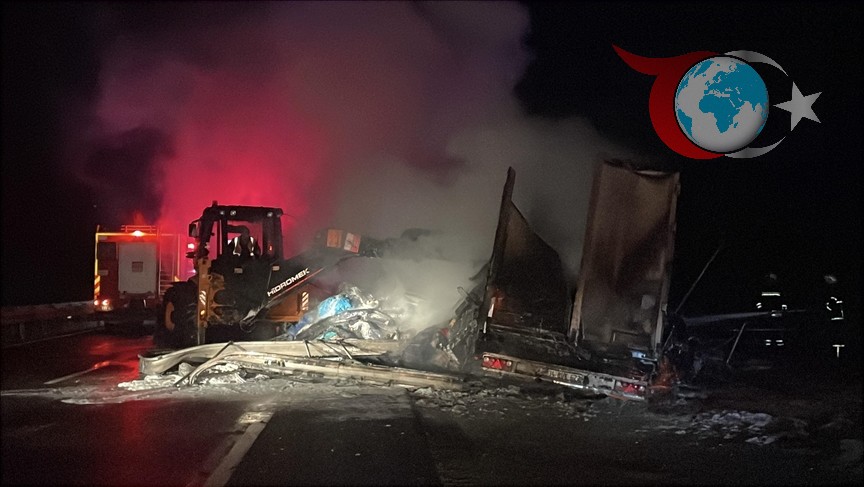 Ankara Yolu Üzerinde Tır Yangını: Trafik Aksadı