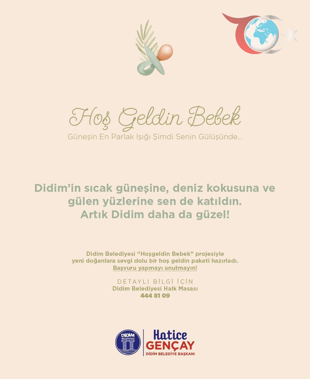 Didim Belediyesi'nden Bebeklere Sevgi Dolu Karşılama: "Hoş Geldin Bebek" Projesiyle Mutluluk Dağıtılıyor