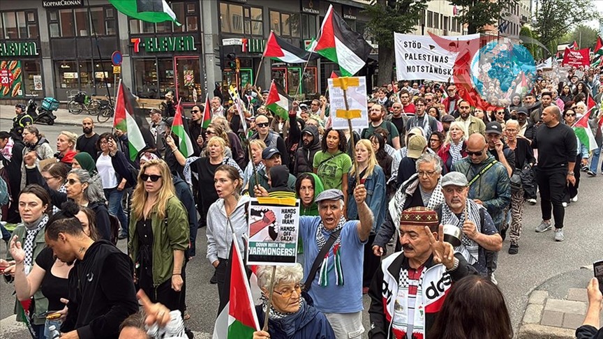 Stockholm'de İsrail Karşıtı Büyük Protesto