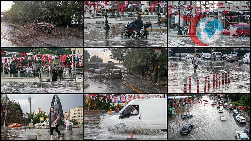 Ankara'da Akşam Saatlerinde Fırtına ve Yağmur Etkisi