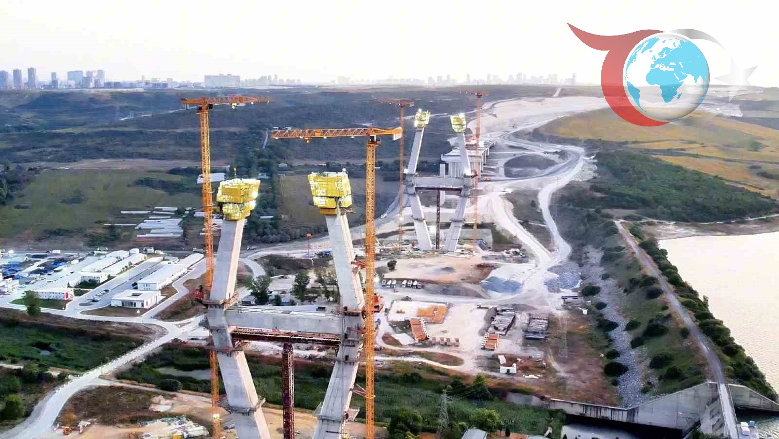 Çılgın Proje Kanal İstanbul’un Sazlıdere Köprüsü’nde Çalışmalar Hız Kesmeden Devam Ediyor