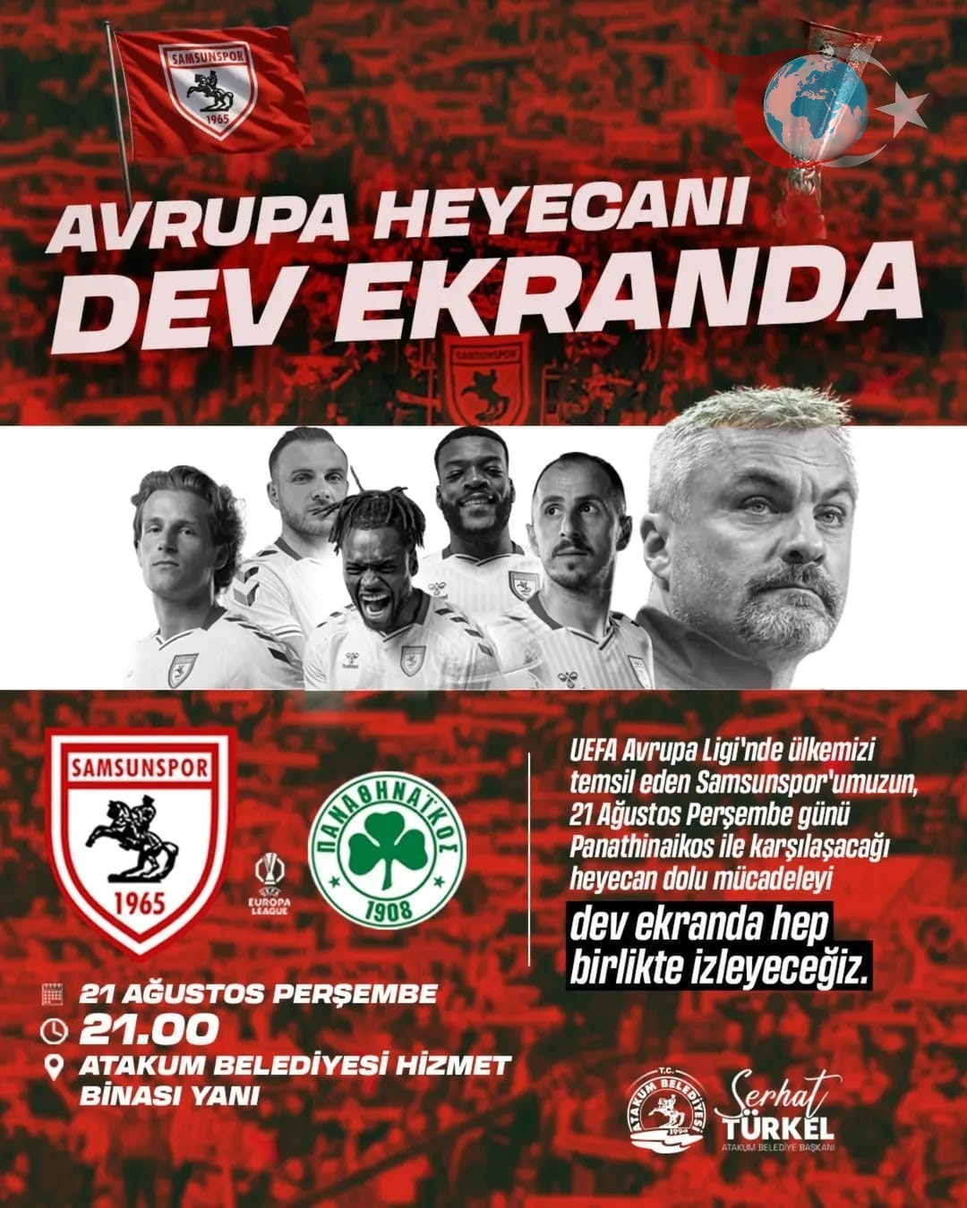 Samsunspor Heyecanı Atakum’da Dev Ekranda Yaşanacak