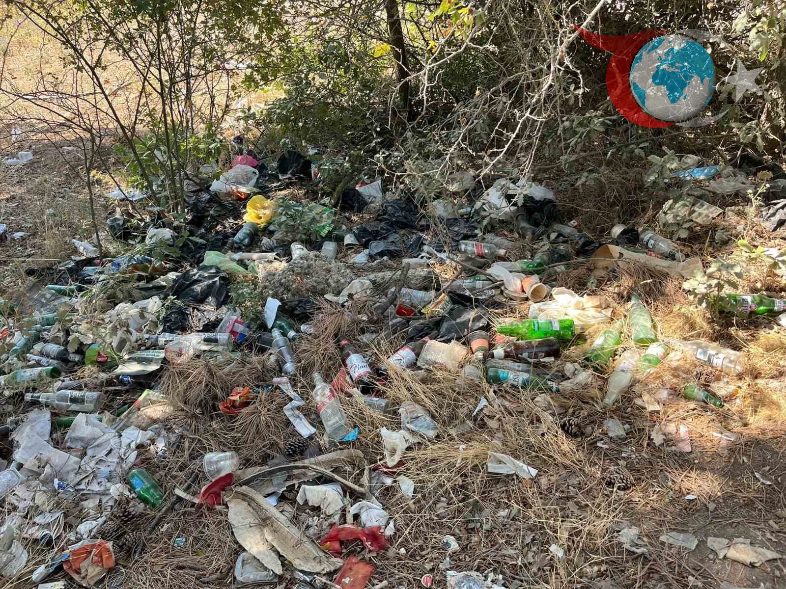 Bilecik’te Ormanlık Alanda Alkol Şişelerinden Oluşan Çöp Tepkisi