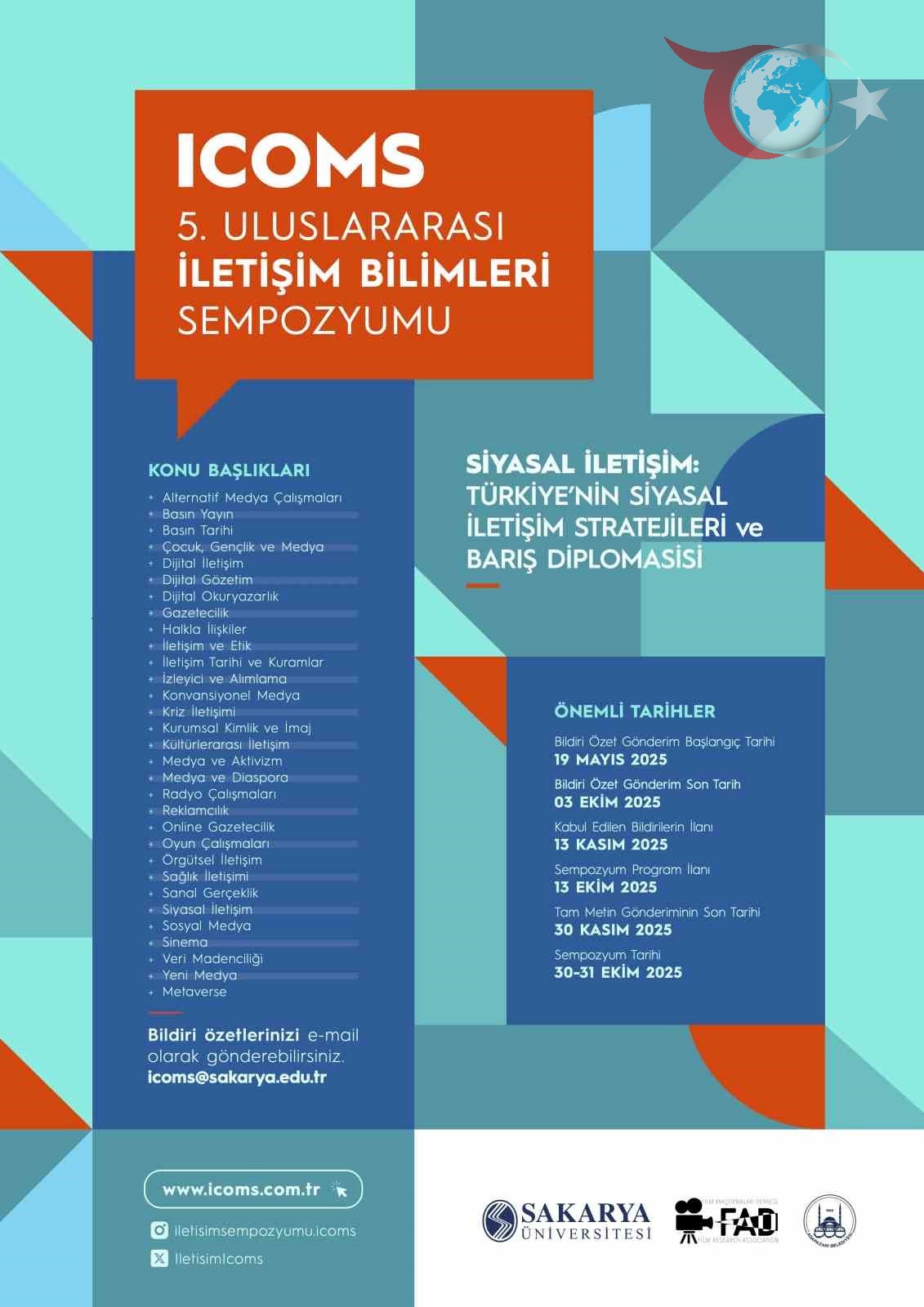5. Uluslararası İletişim Bilimleri Sempozyumu Sakarya’da Başlıyor