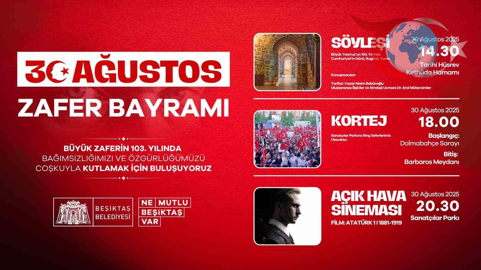 Beşiktaş Zafer Bayramı'nı Coşkulu Etkinliklerle Kutluyor