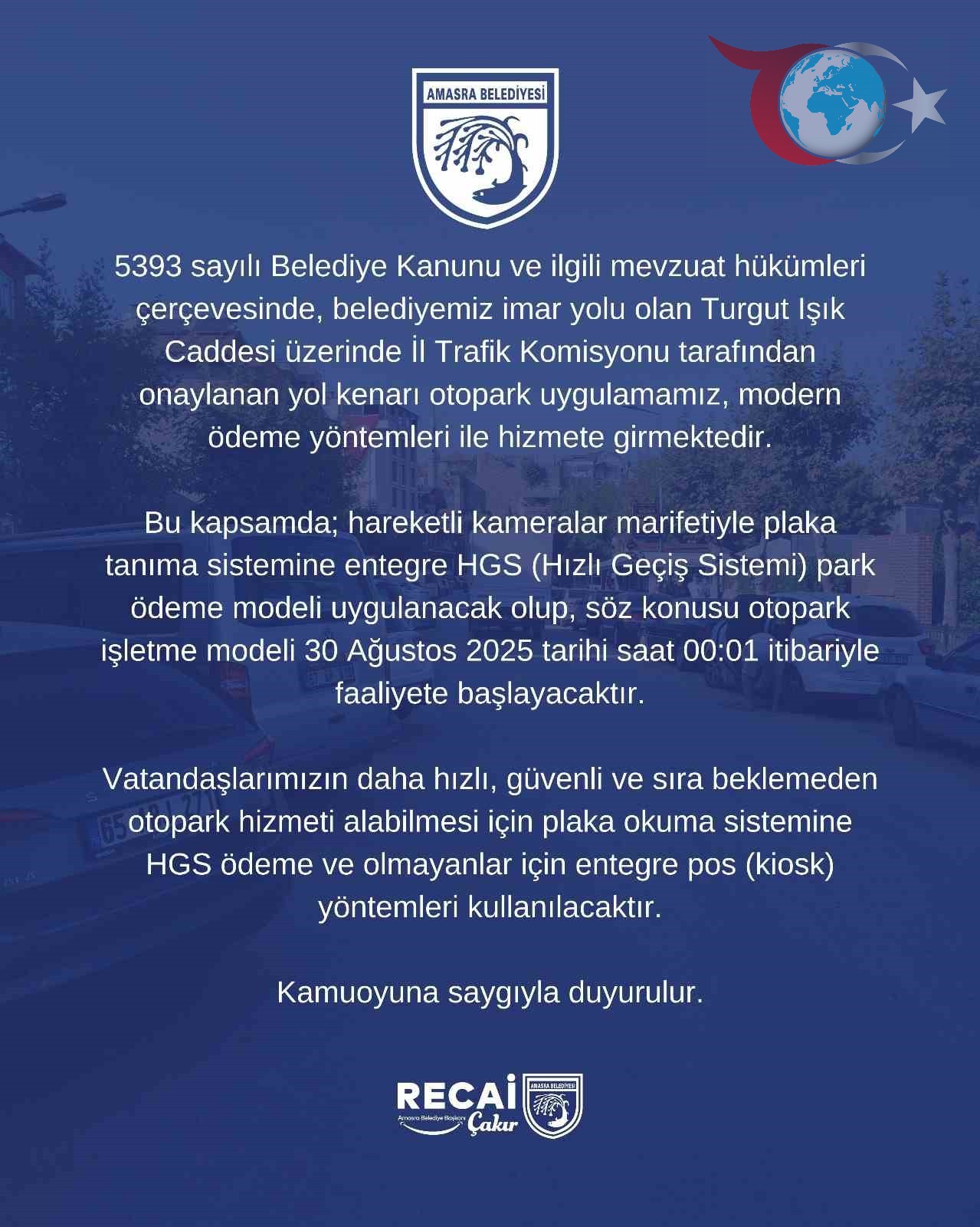 Amasra'da Hızlı Geçiş Sistemiyle Park Kolaylığı