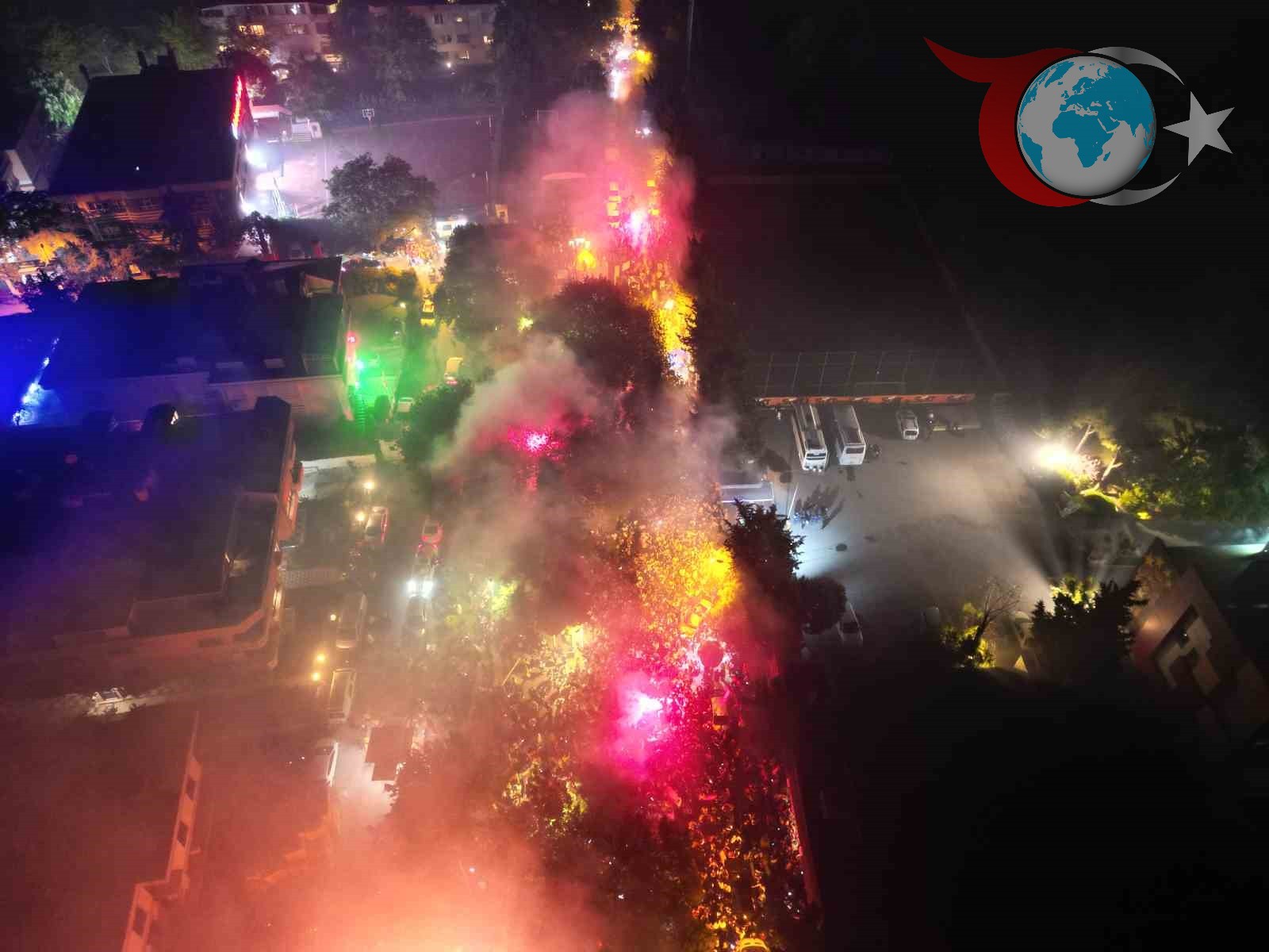 Galatasaray’ın Şampiyonluk Kutlamaları Havadan Görüntülendi